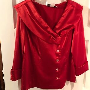 Formal Blouse. Deep Red/Burgundy. Size 16. NWT